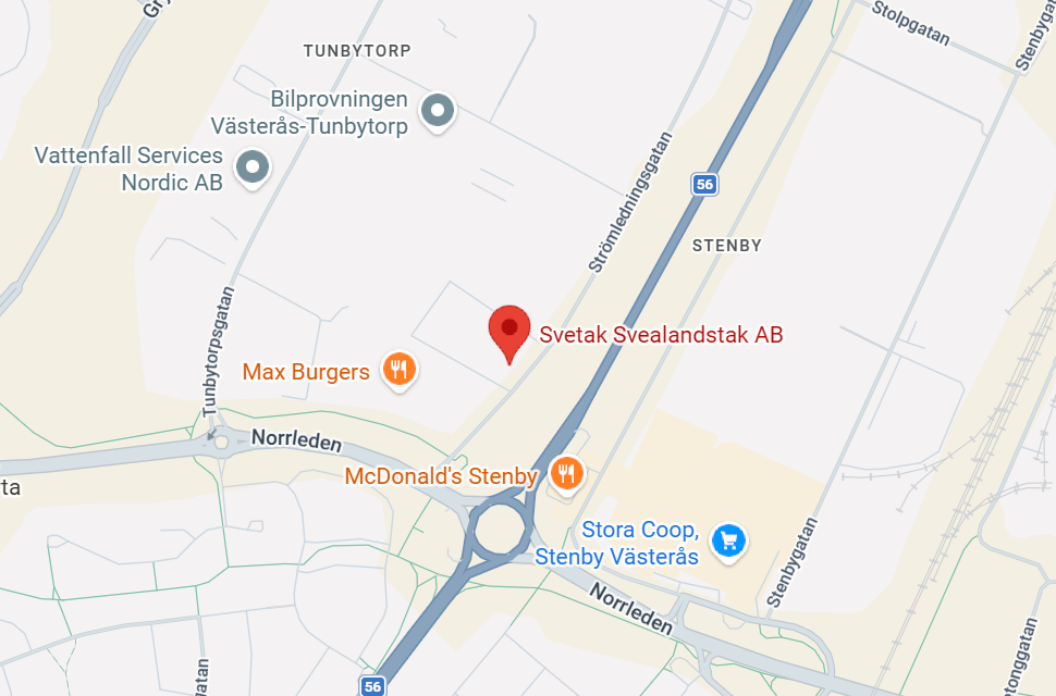 Karta till Svetak Svealandstak AB